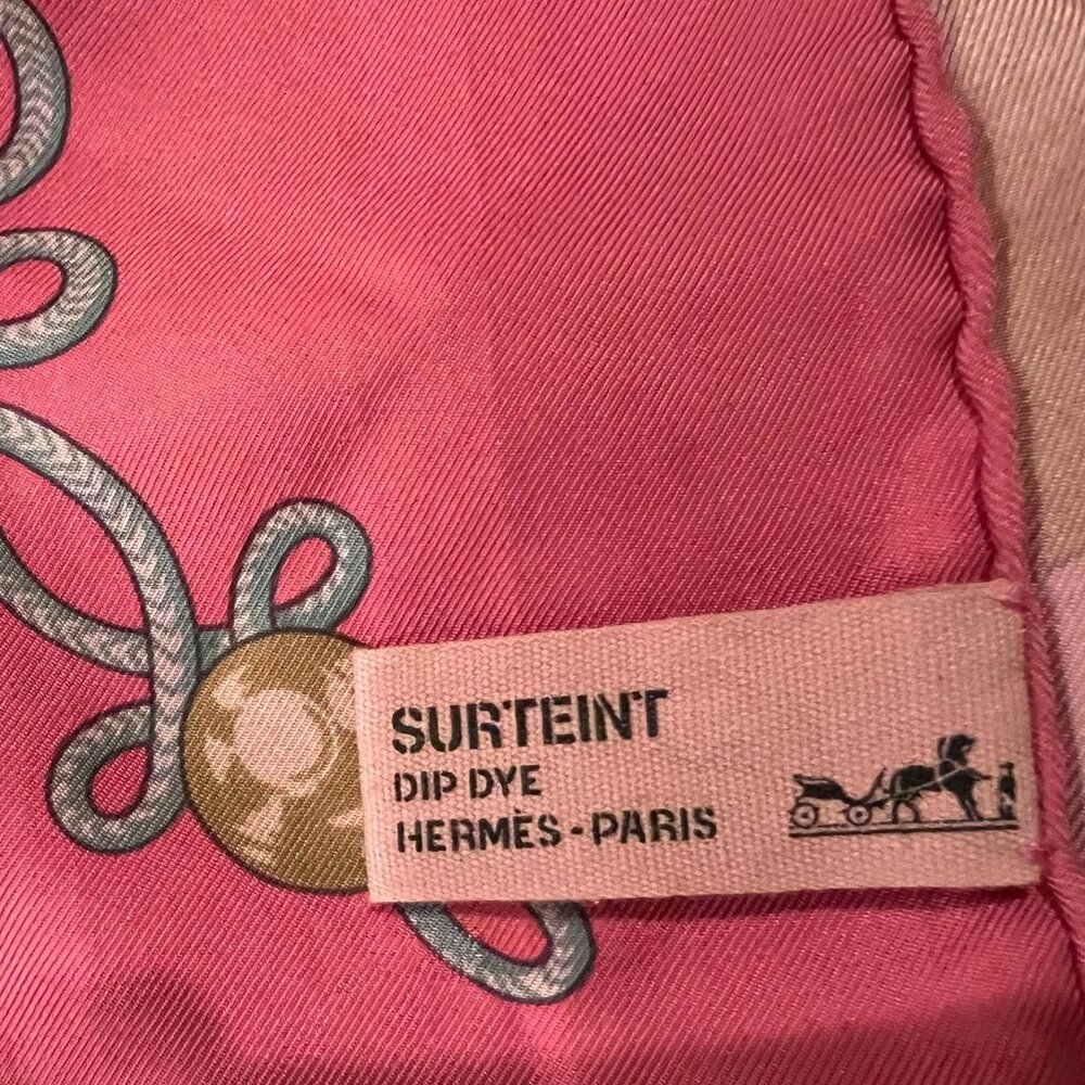 Authentic Hermes Pink Brandebourgs Silk Scarf 90cm - Picture 4 of 11